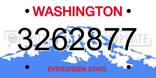 3262877 Washington License Plate