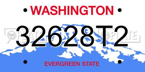 32628T2 Washington License Plate