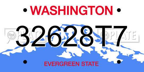 32628T7 Washington License Plate