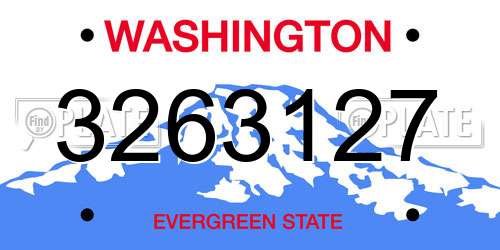 3263127 Washington License Plate