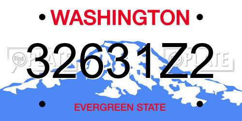 32631Z2 Washington License Plate