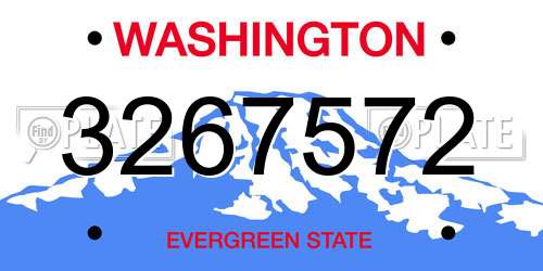 3267572 Washington License Plate
