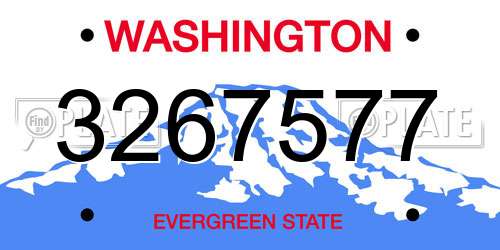 3267577 Washington License Plate