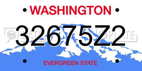 32675Z2 Washington License Plate