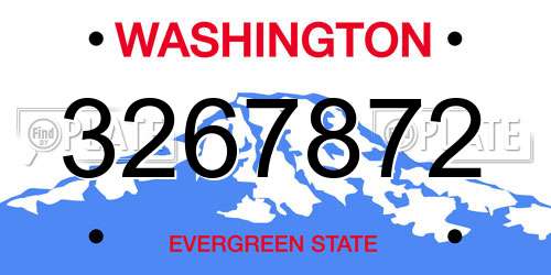 3267872 Washington License Plate