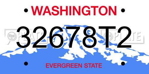 32678T2 Washington License Plate