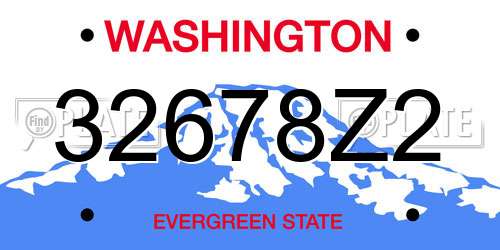 32678Z2 Washington License Plate