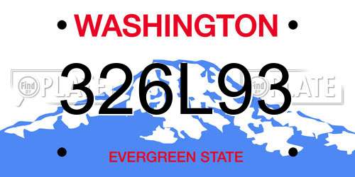 326L93 Washington License Plate
