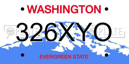 326XYO Washington License Plate