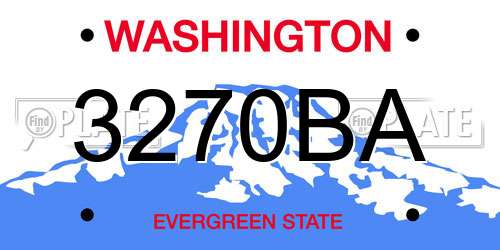 3270BA Washington License Plate