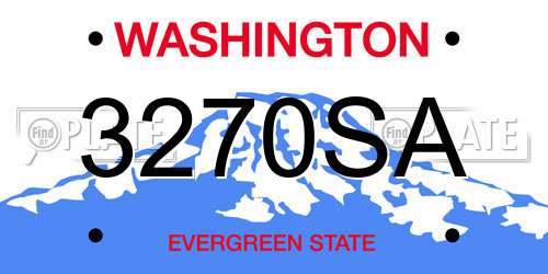 3270SA Washington License Plate