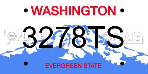 3278TS Washington License Plate