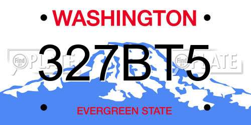 327BT5 Washington License Plate