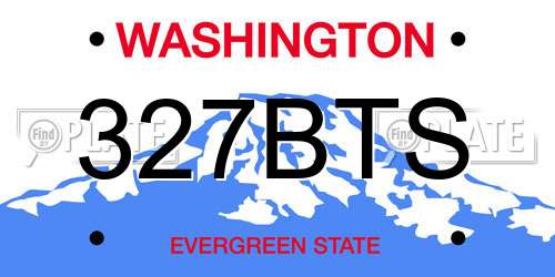 327BTS Washington License Plate