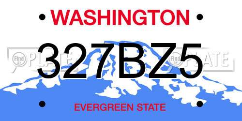 327BZ5 Washington License Plate