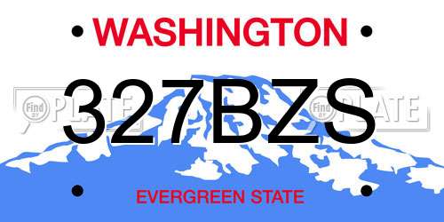 327BZS Washington License Plate