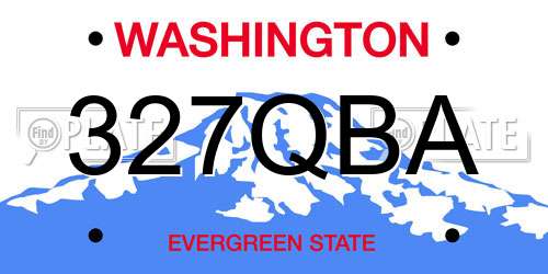327QBA Washington License Plate