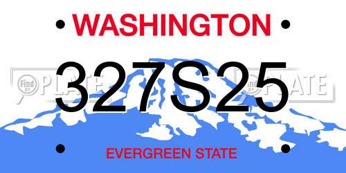 327S25 Washington License Plate