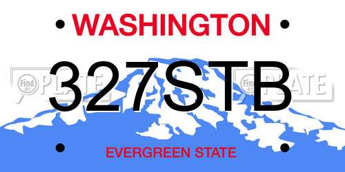 327STB Washington License Plate