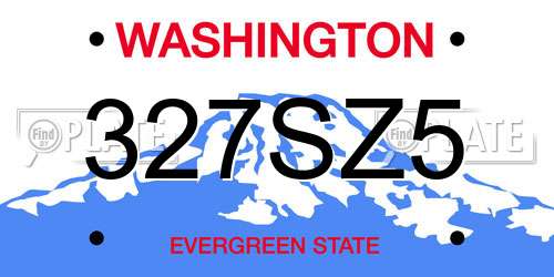 327SZ5 Washington License Plate