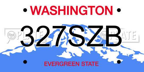 327SZB Washington License Plate