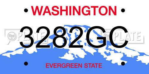 3282GC Washington License Plate