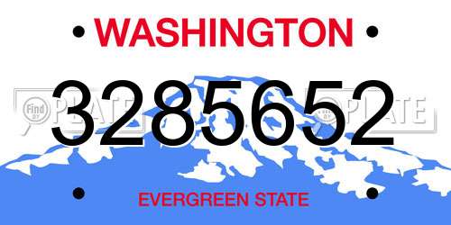 3285652 Washington License Plate