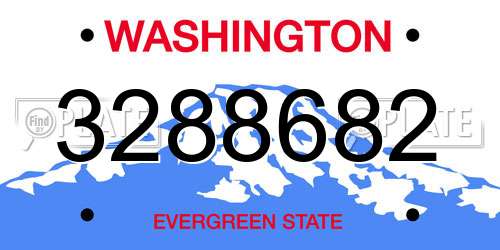 3288682 Washington License Plate