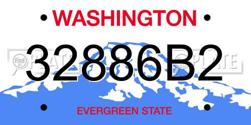 32886B2 Washington License Plate
