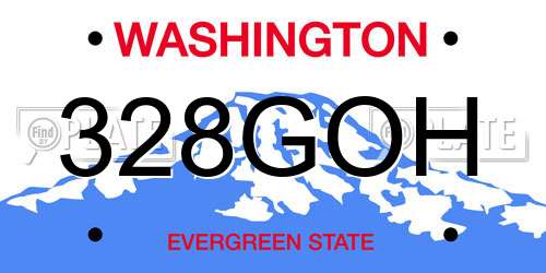 328GOH Washington License Plate
