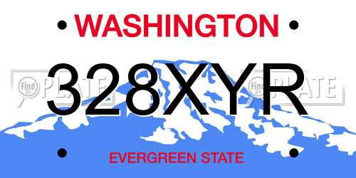 328XYR Washington License Plate