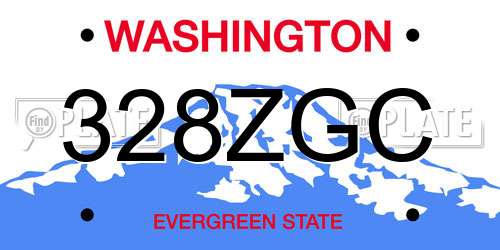 328ZGC Washington License Plate
