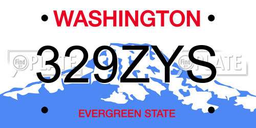 329ZYS Washington License Plate