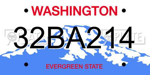 32BA214 Washington License Plate
