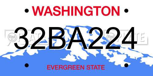 32BA224 Washington License Plate