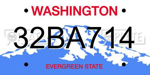 32BA714 Washington License Plate