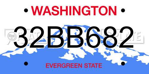 32BB682 Washington License Plate