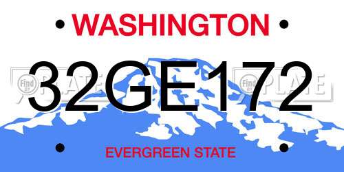 32GE172 Washington License Plate