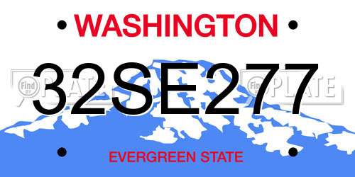 32SE277 Washington License Plate