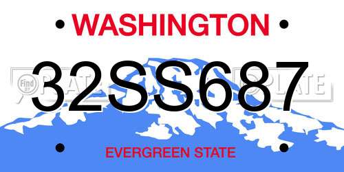 32SS687 Washington License Plate