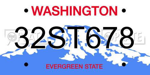 32ST678 Washington License Plate