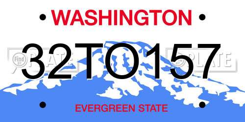 32TO157 Washington License Plate