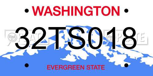 32TS018 Washington License Plate