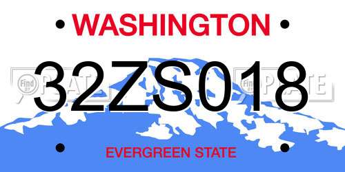 32ZS018 Washington License Plate