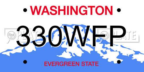 330WFP Washington License Plate