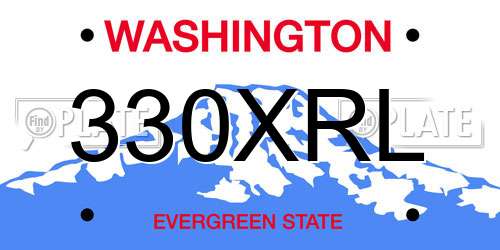 330XRL Washington License Plate