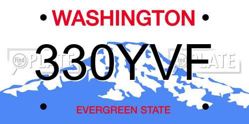 330YVF Washington License Plate