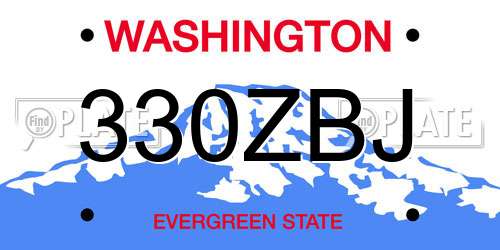 330ZBJ Washington License Plate