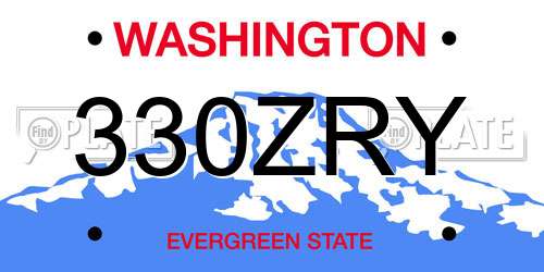 330ZRY Washington License Plate