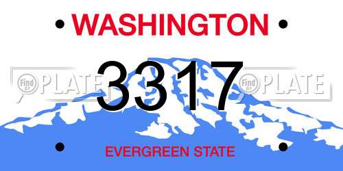 3317 Washington License Plate